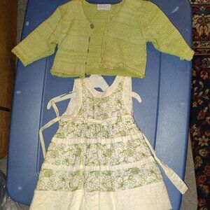 Girl's made in Italy linen dress w matching sweater